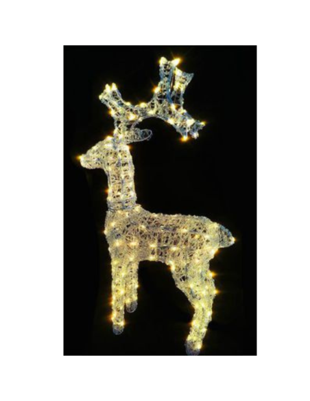 Renna Luminosa Natalizia 65 cm IP44 – Decorazione di Natale per Esterno e Interno con 40 Luci LED Gialle Calde