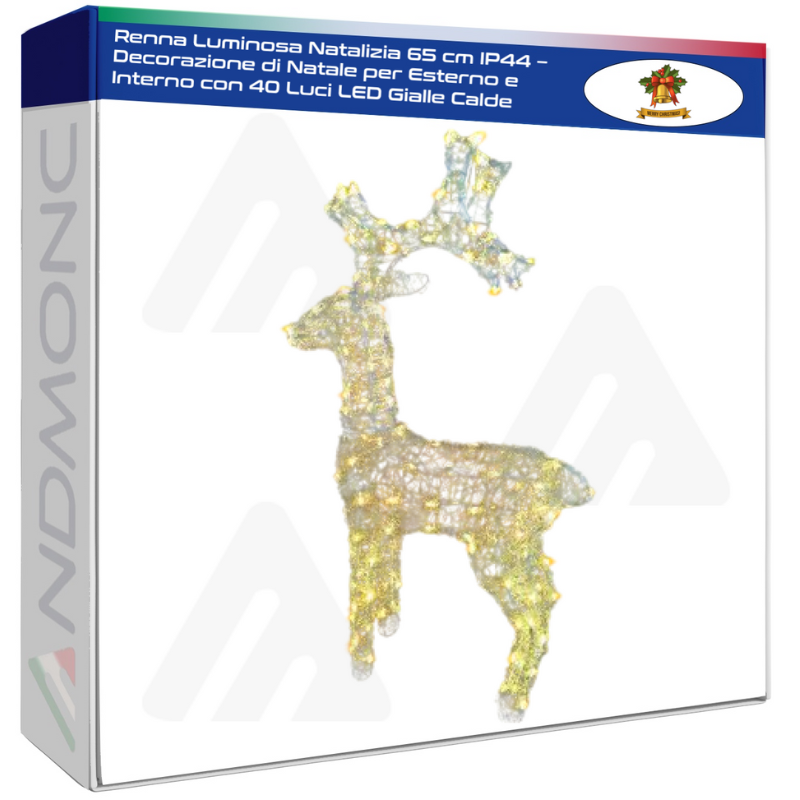 Renna Luminosa Natalizia 65 cm IP44 –...