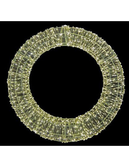 Ghirlanda Luminosa Natalizia 38 cm in Metallo con 960 LED Bianco Caldo – Decorazione di Natale per Interno ed Esterno