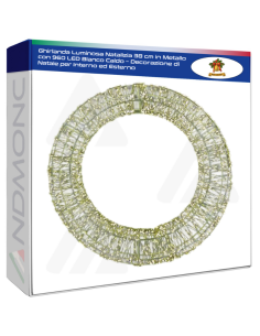 Ghirlanda Luminosa Natalizia 38 cm in Metallo con 960 LED...