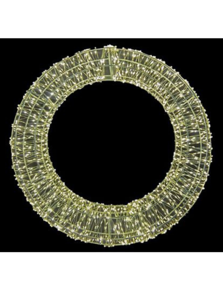 Ghirlanda Luminosa Natalizia 50 cm in Metallo con 1440 LED Luce Calda – Decorazione di Natale per Interno ed Esterno