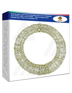 Ghirlanda Luminosa Natalizia 50 cm in Metallo con 1440...