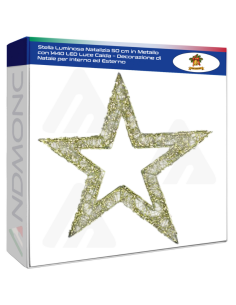 Stella Luminosa Natalizia 50 cm in Metallo con 1440 LED...
