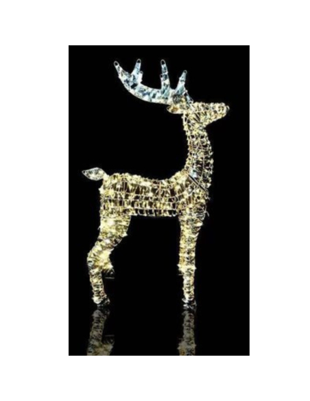 Renna Luminosa Natalizia 60 cm in Metallo con 300 LED Luce Calda – Decorazione di Natale per Interno ed Esterno