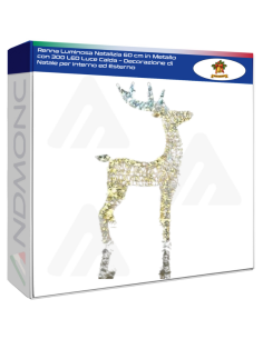 Renna Luminosa Natalizia 60 cm in Metallo con 300 LED...