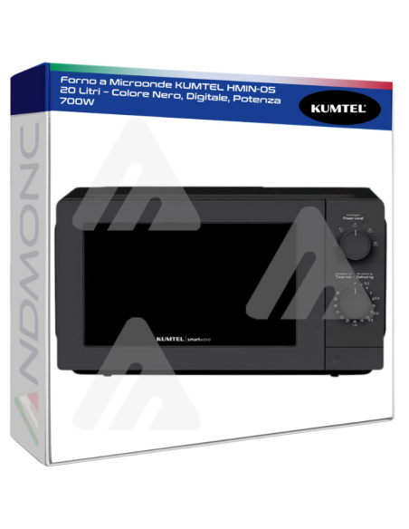 Forno a Microonde KUMTEL HMIN-05 20 Litri – Colore Nero, Digitale, Potenza 700W