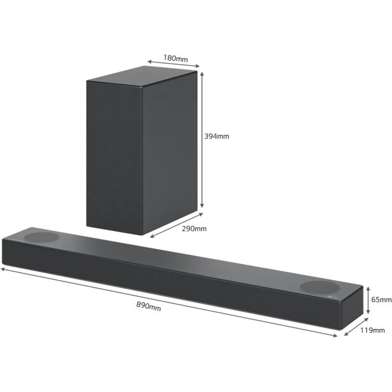 LG Soundbar S75Q 380W 3.1.2 canali, Meridian,...