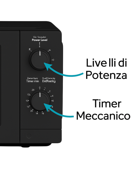 Forno a Microonde KUMTEL HMIN-05 20 Litri – Colore Nero, Digitale, Potenza 700W