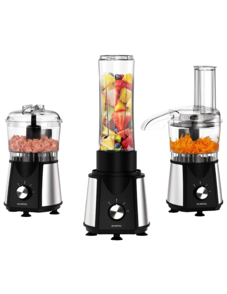 Robot da Cucina Multifunzione 3 in 1 KUMTEL HFP-02 – Tritatutto, Frullatore e Impastatrice, Potente e Compatto