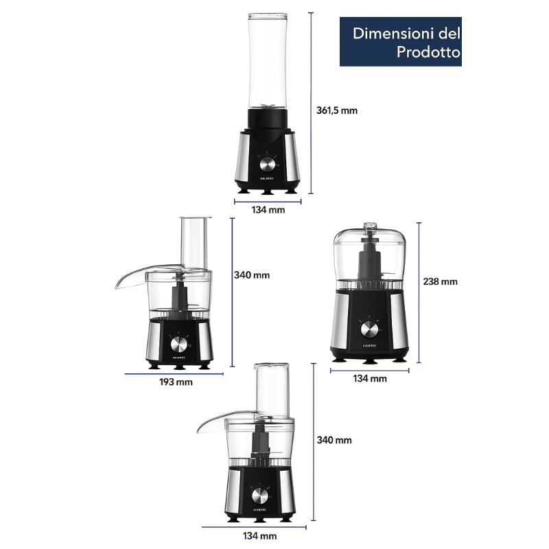 Robot da Cucina Multifunzione 3 in 1 KUMTEL...