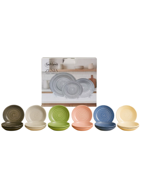 Set 18 Pezzi Servizio di Piatti in Porcellana Bavaria – Colorato, Elegante e Resistente, Ideale per 6 Persone