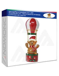 Mongolfiera Natalizia con LED 13,5x11,5x37 cm –...