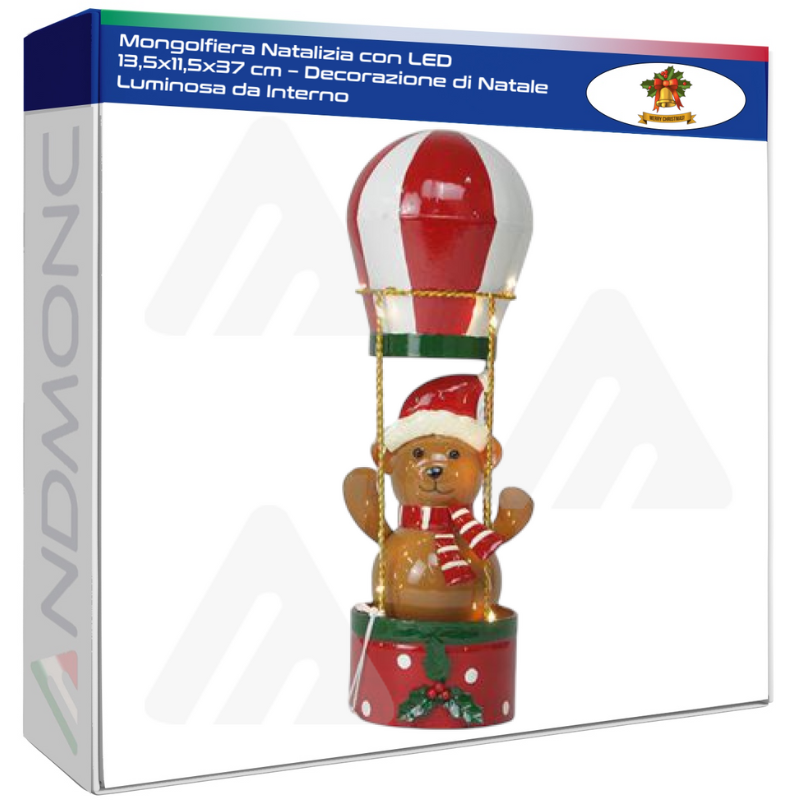 Mongolfiera Natalizia con LED 13,5x11,5x37 cm –...
