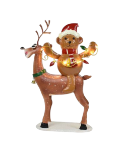 Orso e Renna Natalizi con LED 26,5x11x35,5 cm –... 2