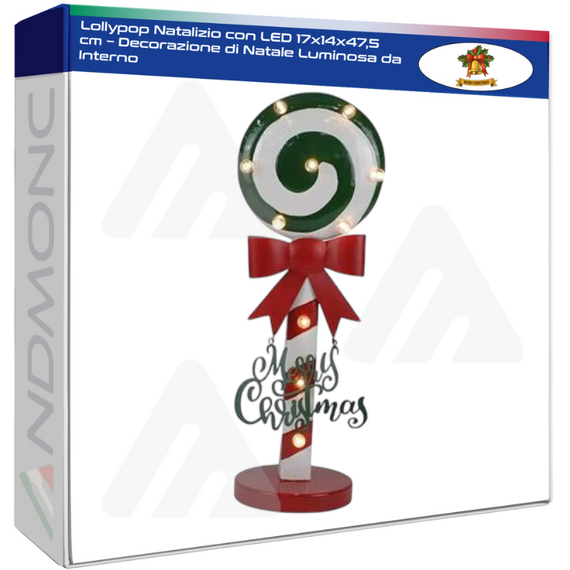 Lollypop Natalizio con LED 17x14x47,5 cm –...