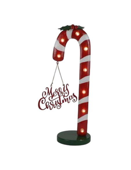 Candy Cane Natalizio con LED 20x14x48 cm – Bastoncino di Natale Luminosa Decorazione da Interno