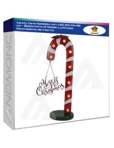 Candy Cane Natalizio con LED 20x14x48 cm – Bastoncino di...