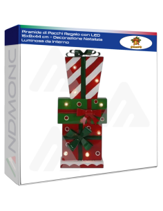Piramide di Pacchi Regalo con LED 16x8x44 cm –...