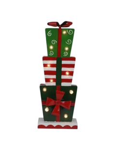 Piramide Pacchi Regalo con LED 18,5x8x45 cm Natale –... 2