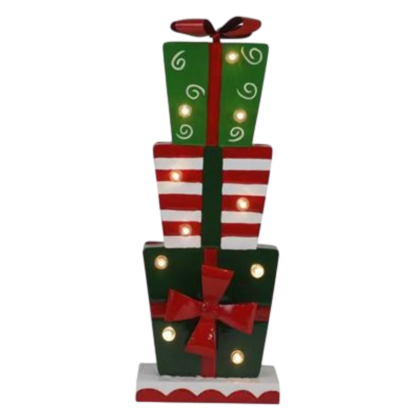 Piramide Pacchi Regalo con LED 18,5x8x45 cm...