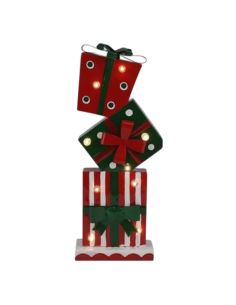 Piramide Pacchi Regalo con LED 17,5x8x46cm cm Natale –... 2