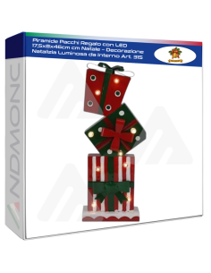 Piramide Pacchi Regalo con LED 17,5x8x46cm cm Natale –...