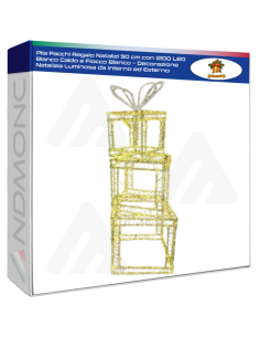 Pila Pacchi Regalo Natalizi 90 cm con 1200 LED Bianco...