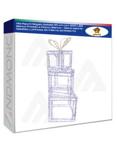 Pila Pacchi Regalo Natalizi 90 cm con 1200 LED Bianco...