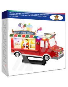 Babbo Natale su Camion con Luci e Movimento a Batterie –...