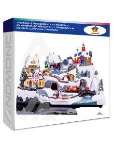 Villaggio di Natale con Luci, Musica e Movimento 40x26x27...
