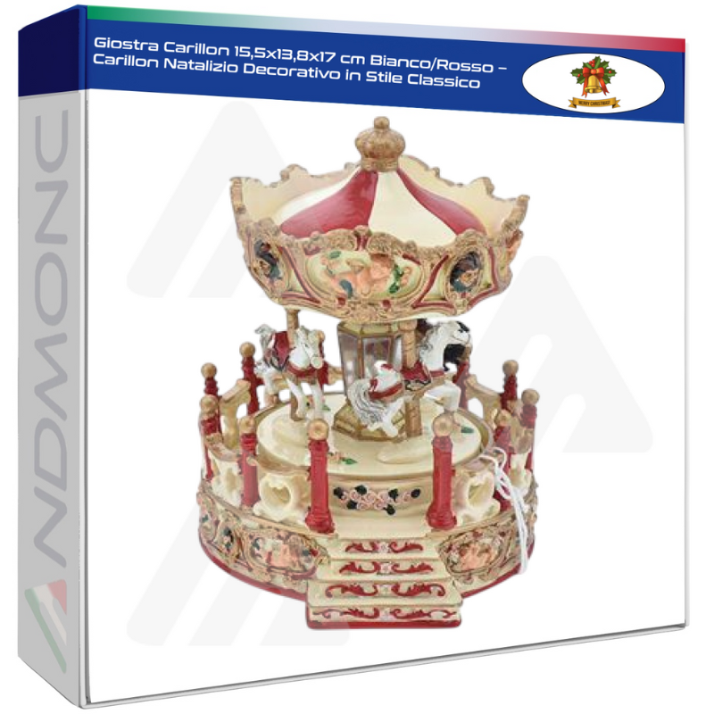 Giostra Carillon 15,5x13,8x17 cm Bianco-Rosso –...
