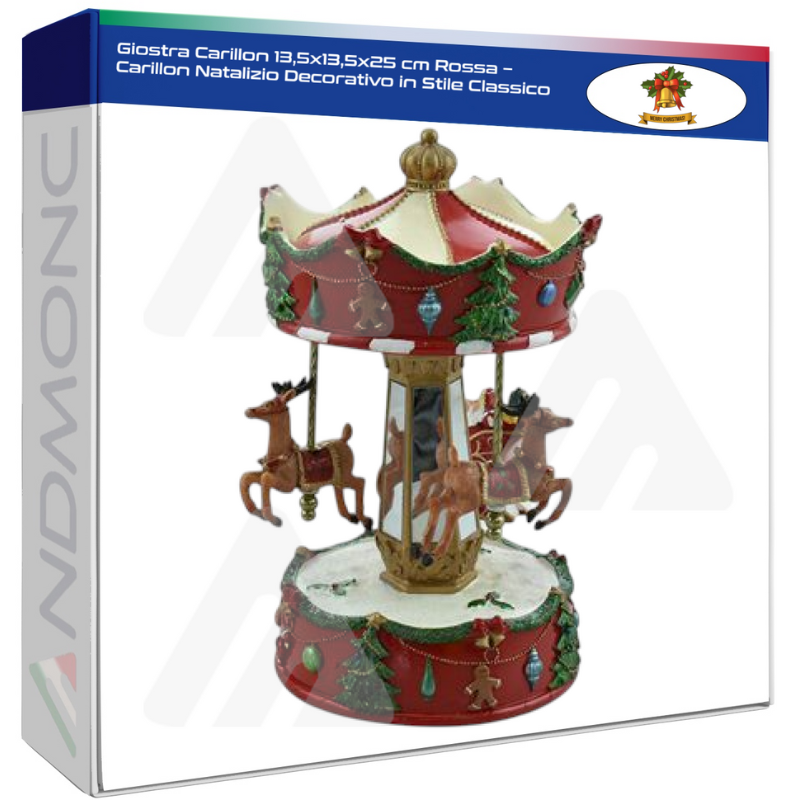 Giostra Carillon 13,5x13,5x25 cm Rossa –...