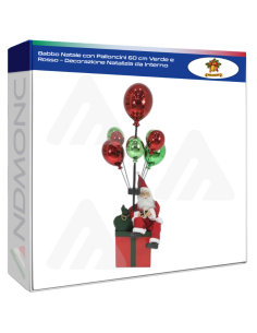 Babbo Natale con Palloncini 60 cm Verde e Rosso –...