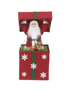 Babbo Natale nel Pacco Regalo 65 cm Rosso e Verde –... 2