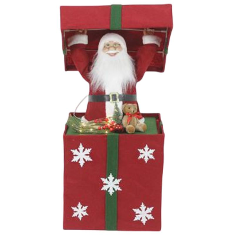 Babbo Natale nel Pacco Regalo 65 cm Rosso e...