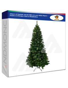 Albero di Natale Verde 180 cm con 650 Rami – Abete...