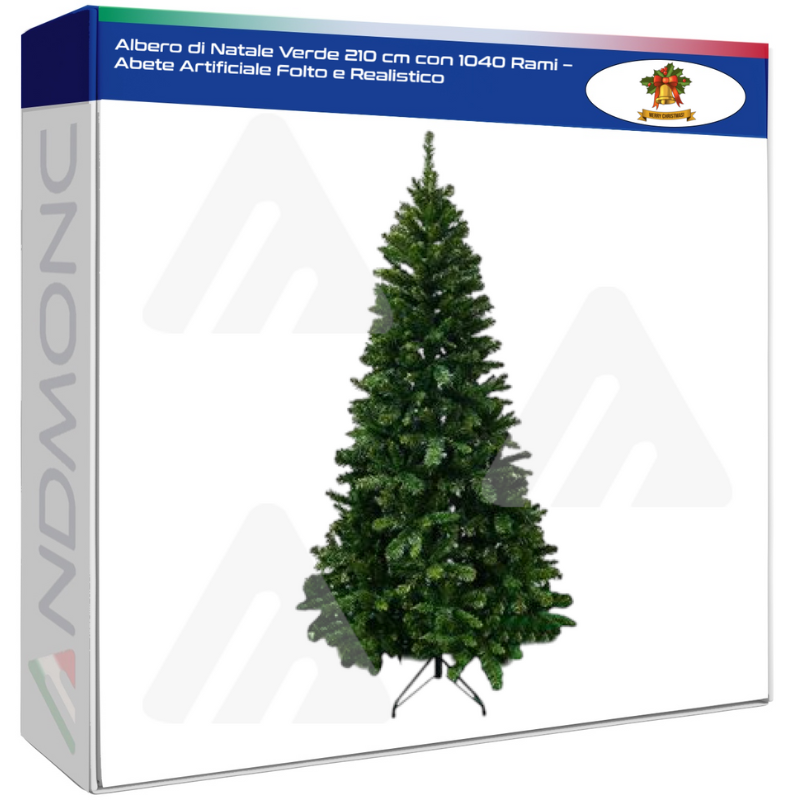 Albero di Natale Verde 210 cm con 1040 Rami –...