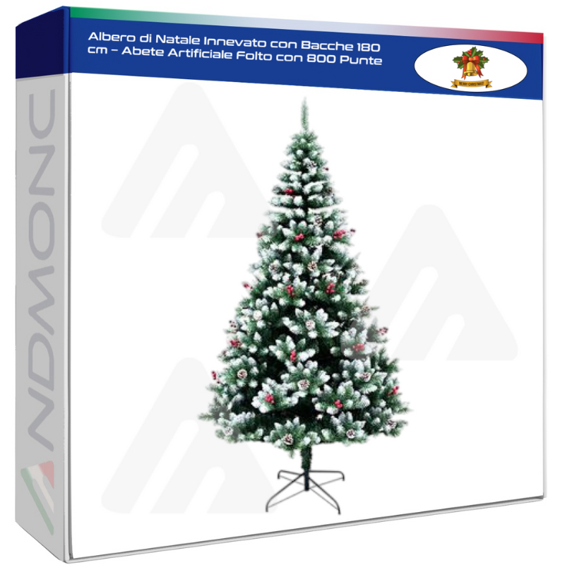 Albero di Natale Innevato con Bacche 180 cm –...