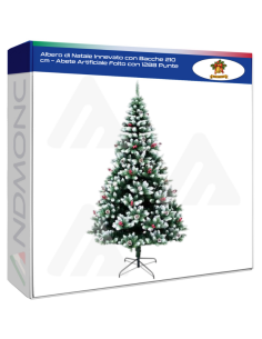 Albero di Natale Innevato con Bacche 210 cm – Abete...