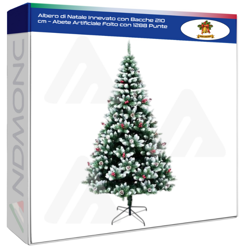 Albero di Natale Innevato con Bacche 210 cm –...