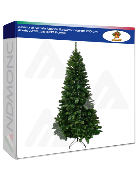Albero di Natale Monte Saturno Verde 210 cm – Abete Artificiale 1037 Punte