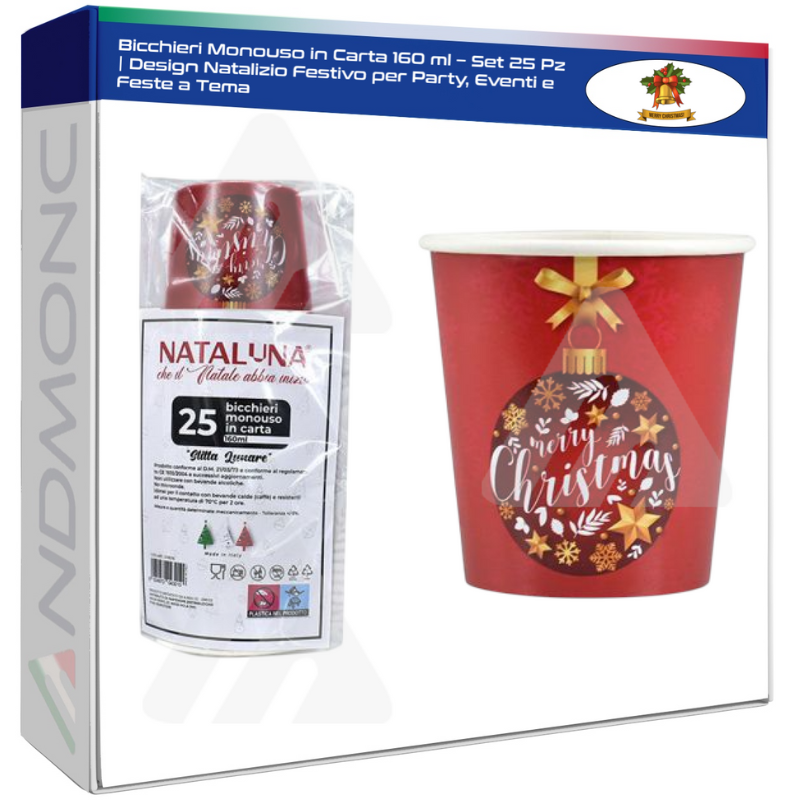 Bicchieri Monouso in Carta 160 ml – Set 25 Pz...
