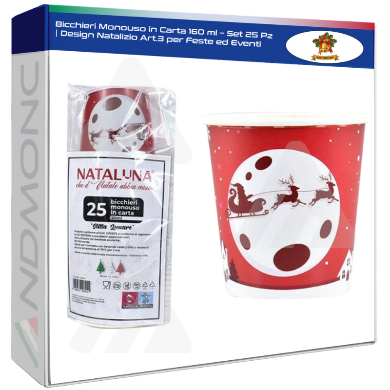 Bicchieri Monouso in Carta 160 ml – Set 25 Pz...