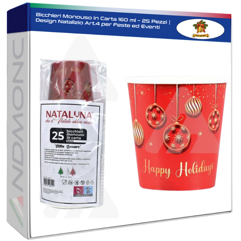 Bicchieri Monouso in Carta 160 ml – 25 Pezzi...