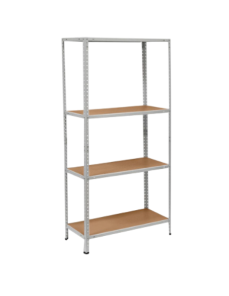 Scaffale in Metallo con Ripiani in MDF – 160x80x40 cm  4 Ripiani Robusti per Garage, Cantina e Magazzino