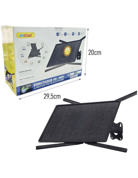 Router 4G WiFi Solare Andowl Q2025 – Modem Portatile con Pannello Solare, Batteria Ricaricabile e IP66 Waterproof