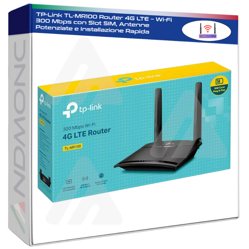 TP-Link TL-MR100 Router 4G LTE – Wi-Fi 300 Mbps...