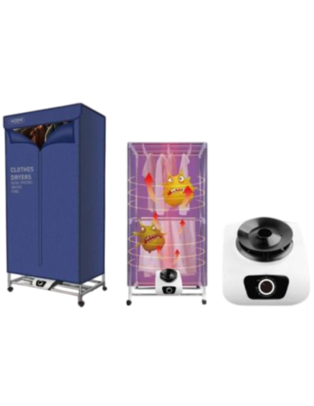 Asciugatrice Elettrica Portatile HOOMEI HM-3690B – 900W, Timer 180 Minuti, Riscaldamento PTC, Armadio Stendiabiti 87×45×152 cm