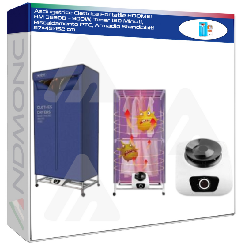 Asciugatrice Elettrica Portatile HOOMEI...