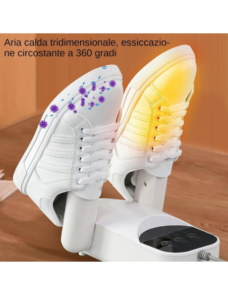 Asciuga Scarpe Elettrico Multifunzionale FZ-006 – 360° Calore Uniforme, Timer, Deumidificazione e Funzione Antibatterica